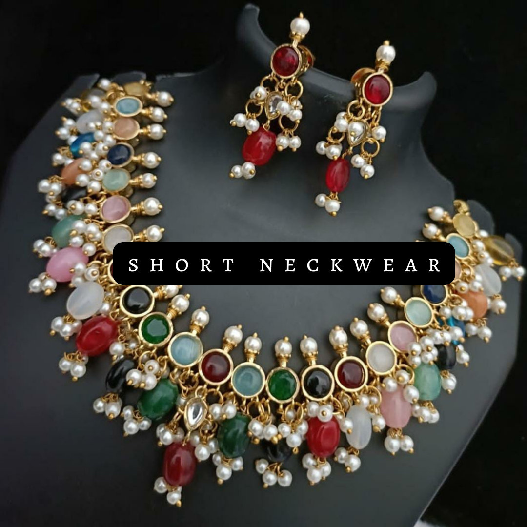 kundan short necklace